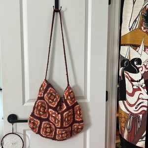 Free People boho crossbody bag - crochet design